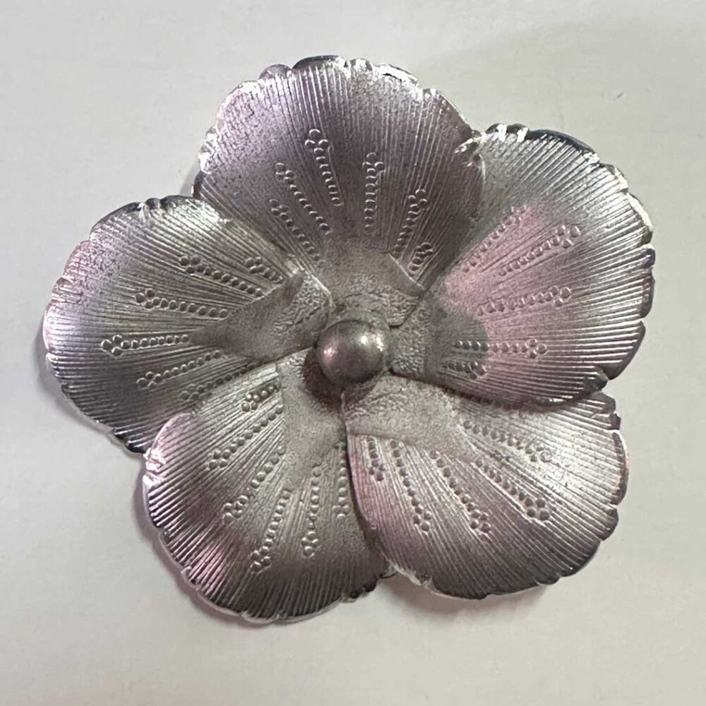 Vintage Bond Boyd Sterling Silver Flower Brooch | Large 3D Statement Pin